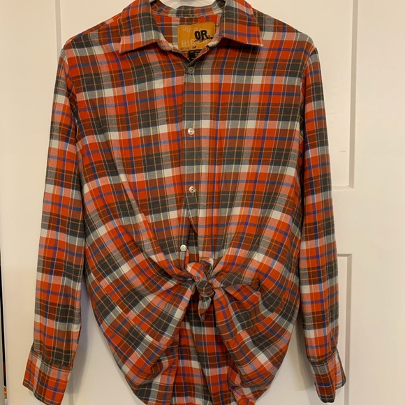 3 for $25! Cute orange plaid shirt